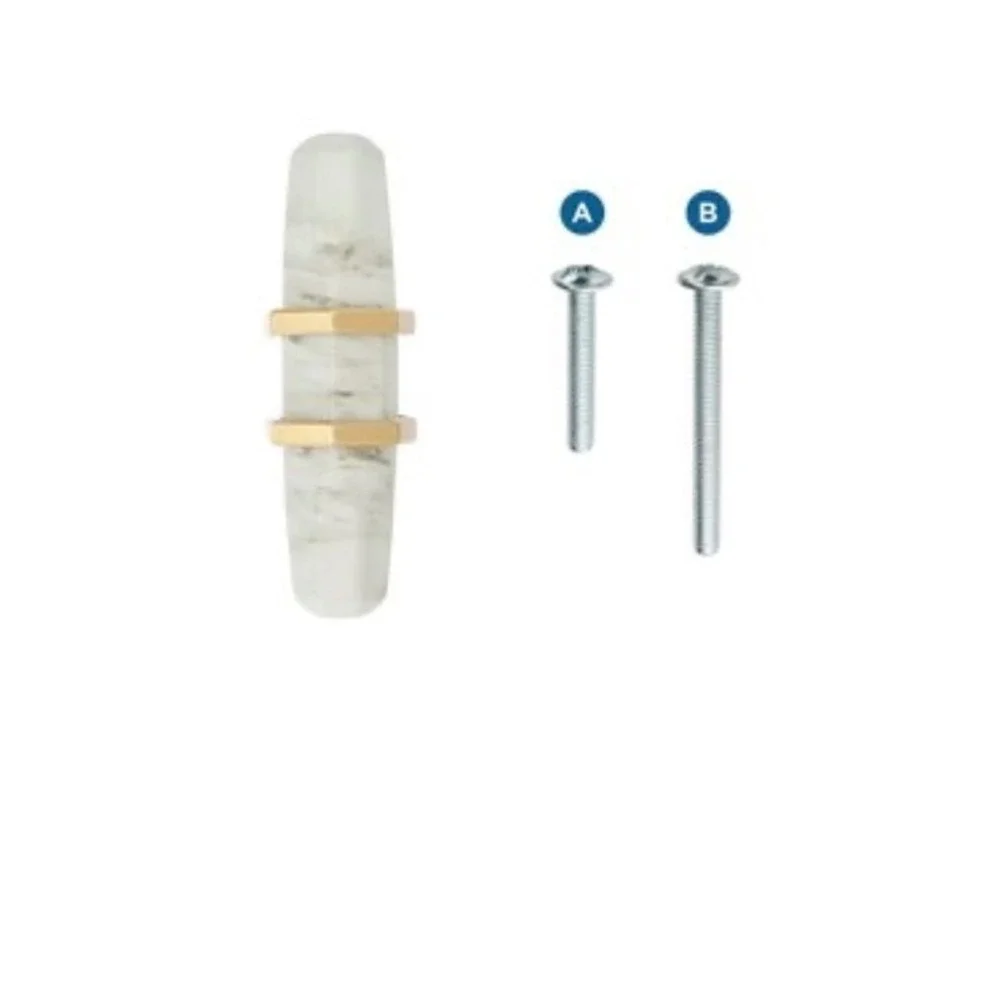 Amerock 2 Pack Carrione 2-1/2 in Marble White Satin Nickel Cabinet Knob